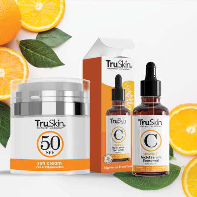 Vitamin C Serum for Face + TruSkin SPF 50